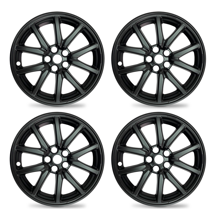 Mayde 18-Inch Hub Caps fits 2017-2022 Tesla Model 3, Replacement Wheel Covers (Set of 4,) (Matte Black)