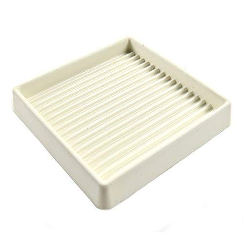 Set of 4 -Caster cups Rubber 3inch x 3inch - White