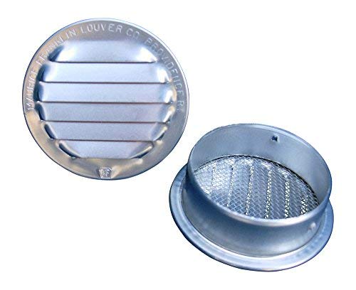 ROUND MILL FINISH ALUMINUM LOUVERS with INSECT SCREEN 25  inch 4 pack