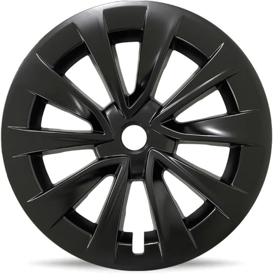 Single Replacement for Mayde 19-Inch Hub Caps fits 2020-2023 Tesla Model 3 - (19" Matte Black)(Set of 1)
