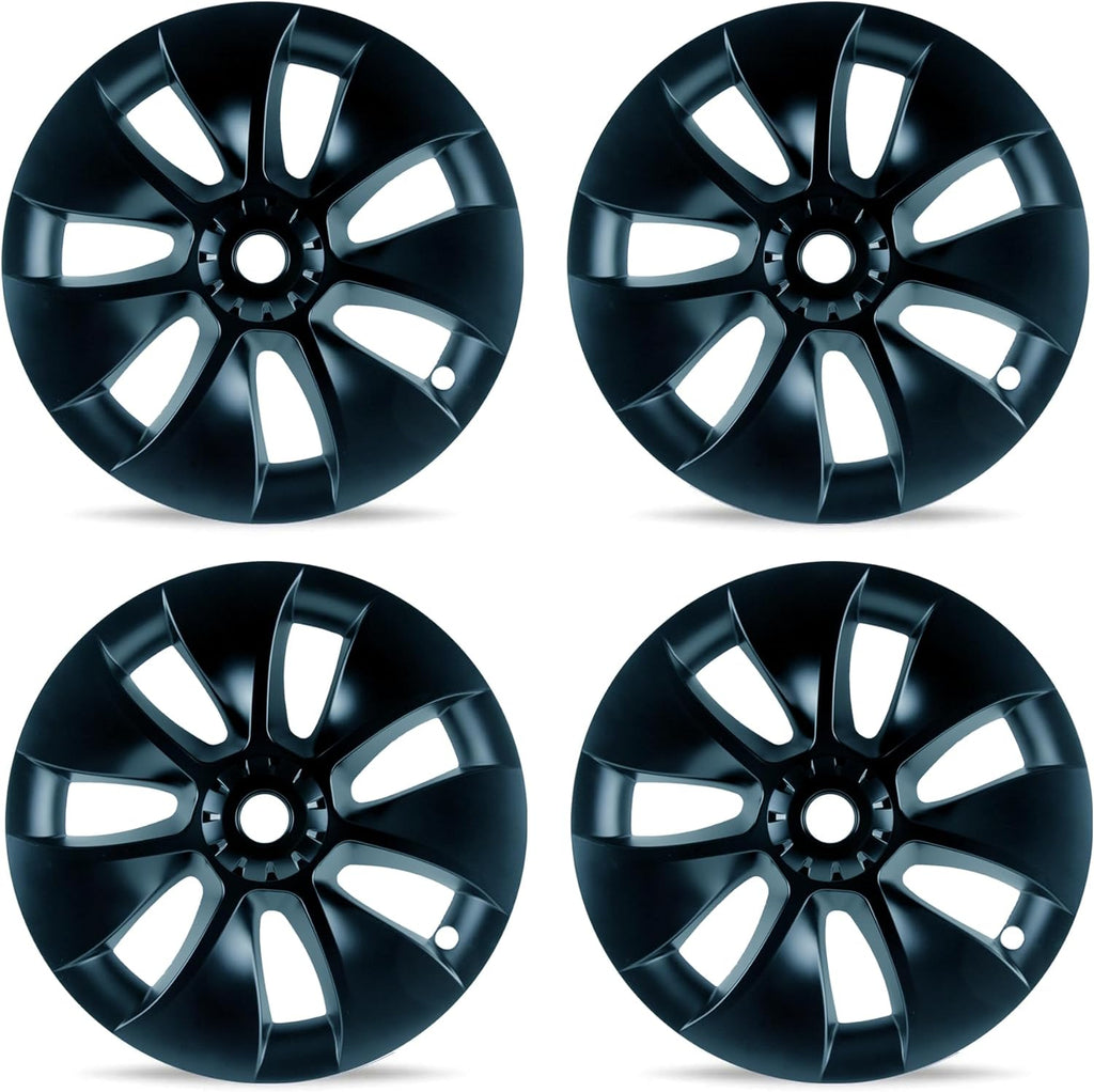 Mayde 19-Inch Hub Caps fits 2020-2023 Tesla Model Y, Replacement Wheel Covers (Set of 4) - Revolve, Matte Black