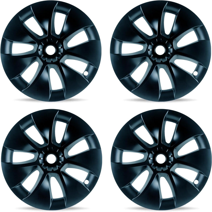 Mayde 19-Inch Hub Caps fits 2020-2023 Tesla Model Y, Replacement Wheel Covers (Set of 4) - Revolve, Matte Black