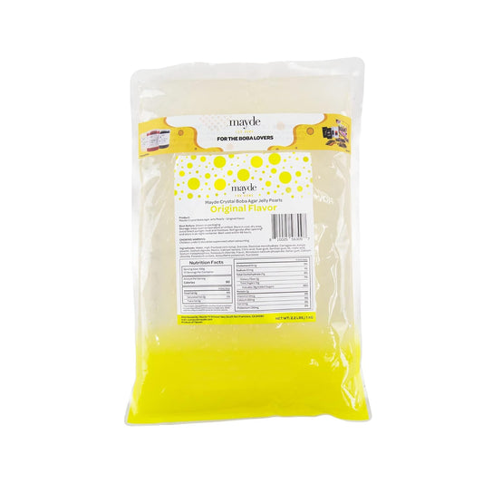 Mayde Crystal Boba for Bubble Tea Drinks Milk Tea Shaved Ice Topping, Agar Boba (Original, 2.2lbs)