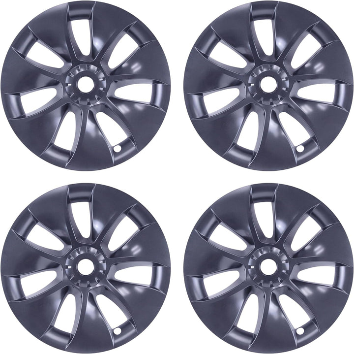 Mayde 19-Inch Hub Caps fits 2020-2023 Tesla Model Y, Replacement Wheel Covers (Set of 4) - Revolve, Gunmetal Gray