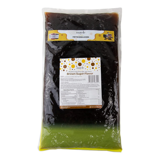 Mayde Crystal Boba for Bubble Tea Drinks Milk Tea Shaved Ice Topping, Agar Boba (Brown Sugar, 4.4lbs)