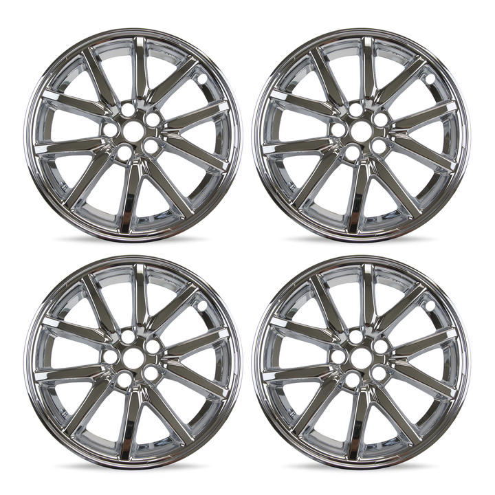 Mayde 18-Inch Hub Caps for 2017-2020 Tesla Model 3, Replacement Wheel Covers (Set of 4, Chrome)