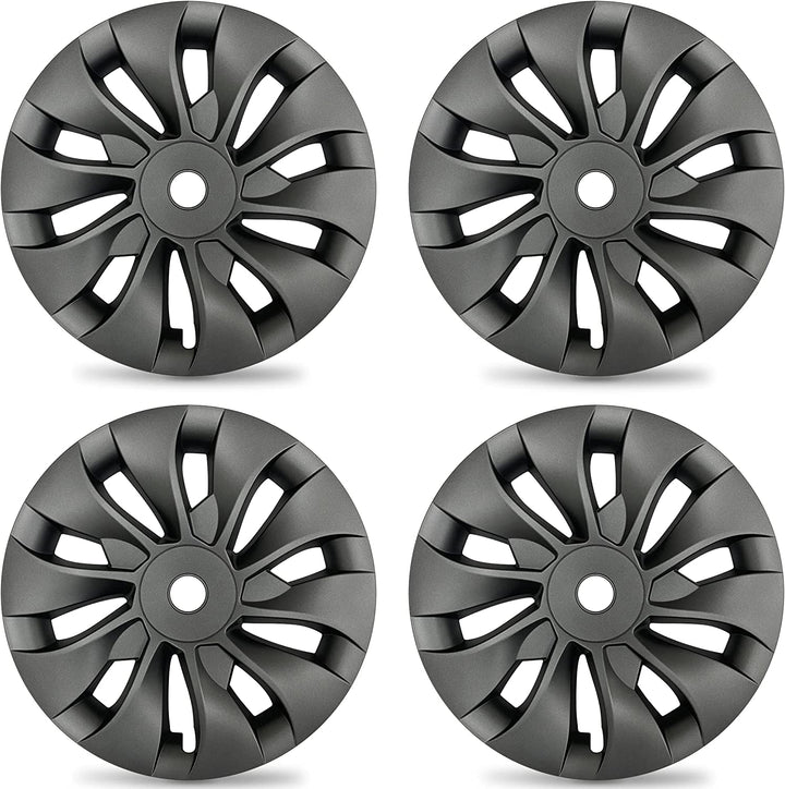 Mayde 18-Inch Hub Caps fits 2017-2023 Tesla Model 3, Wheel Covers (4-Set, Gunmetal Gray)