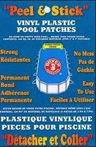 Vinyl plastic pool patches tape 100 sq in kit in display carton