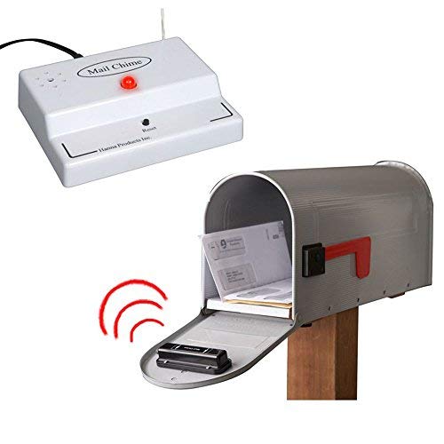 Mail Chime Wireless Transmitter  Audible Arrival Alert Receiver w Bright LED