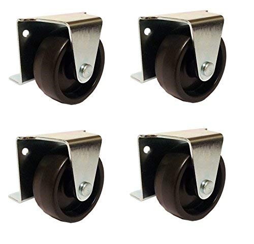 Caster Trundle Bed 2inch Black Wheel Steel Zinc Frames - 4 Pack