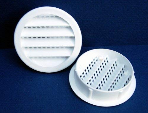 ROUND WHITE PLASTIC LOUVERS with SCREEN SYSTEM 2 inch 6 pack