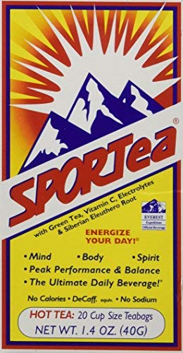 Sportea Hot Tea 20-Count Tea Bags Pack of 4