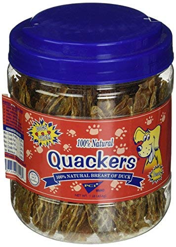 QUACKERS - 100 NATURAL BREAST OF DUCK1 LB canister
