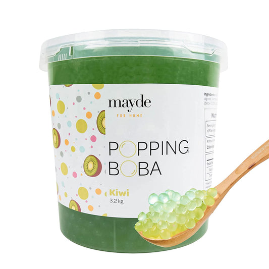 Mayde Popping Boba Pearls for Drinks, Desserts, & Breakfast Bowls (Kiwi Flavor, 7-lbs)