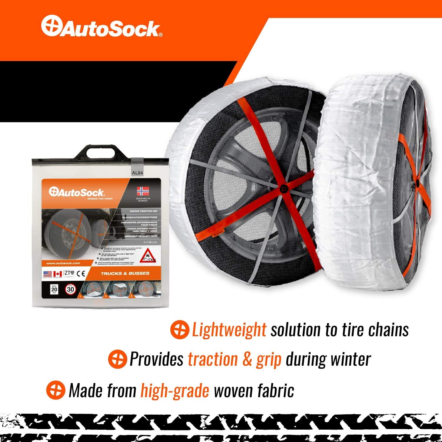 Autosocks Sizes AUTOSOCK AL84 Size-AL84 Tire Chain Alternative – NG, Inc Shop