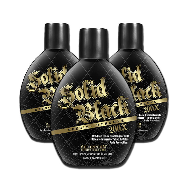 Millennium Tanning Solid Black Special Reserve 200X Tanning Lotion, 13.5 Ounces, 3-pack