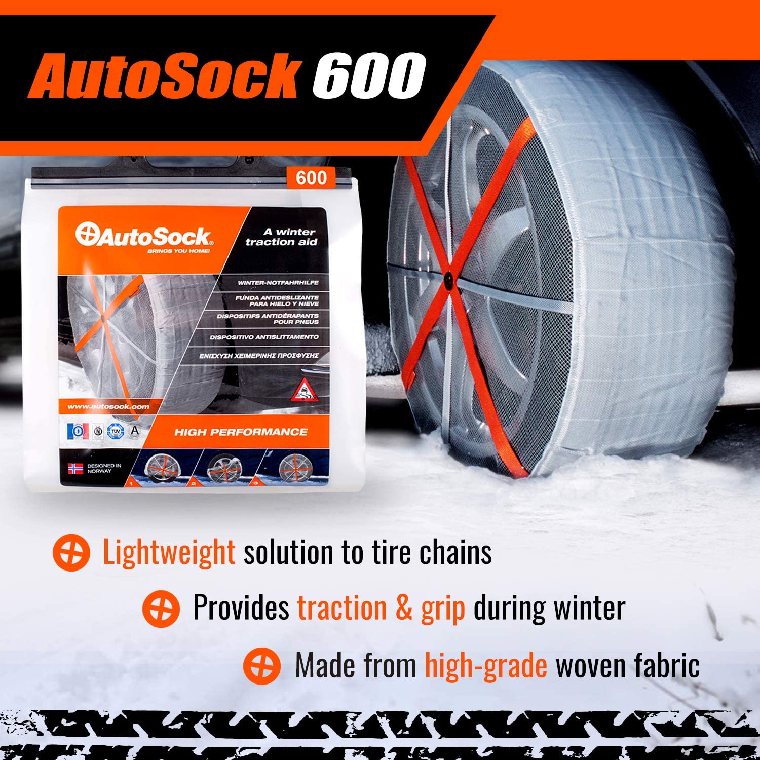 Autosocks Sizes AutoSock 600 - Snow Socks for Compact & MicroCars - Easy to Use Tire C ...