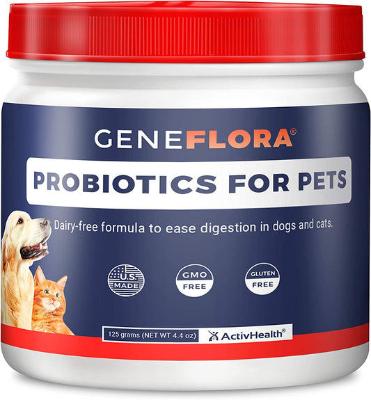 Geneflora Digestive Enzymes and Probiotics for Dogs, Cats, Rabbits and More to Boost Immunity, Relieve Allergies, Reduce Doggy Breath, Reduce Diarrhea and Gas, and Promote Regular Bowel Movements